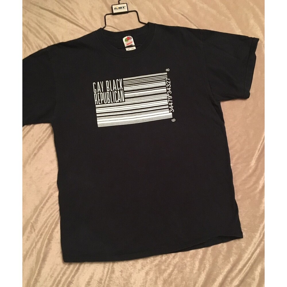 xRARE Gay Black Republican vintage PROMO shirt Political Mens Size XL Politics F